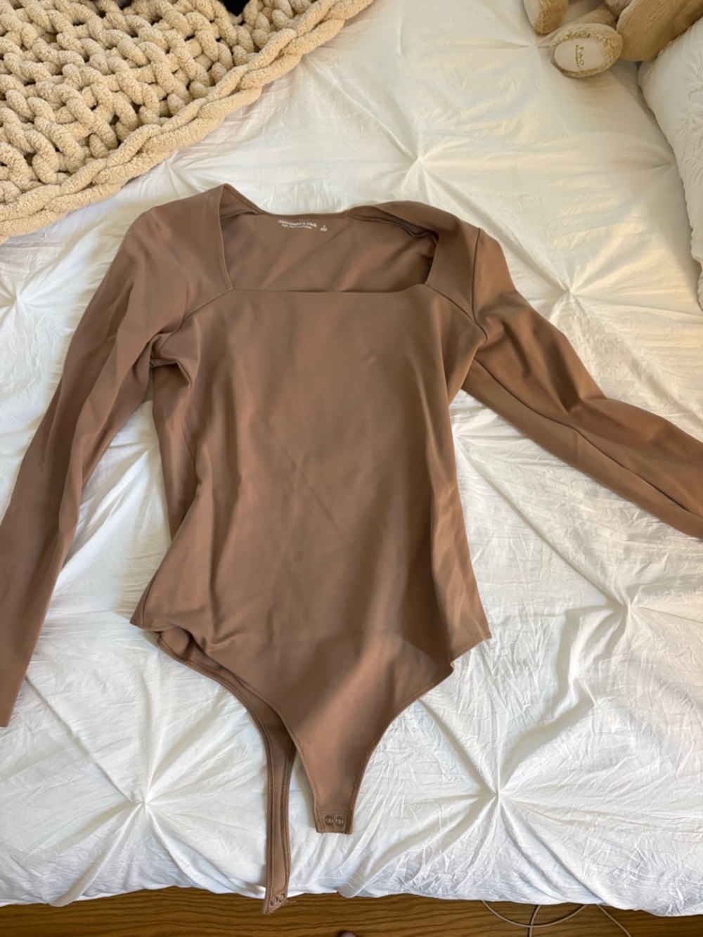 Women’s' Long Sleeve One-Piece Bodysuit in Brown